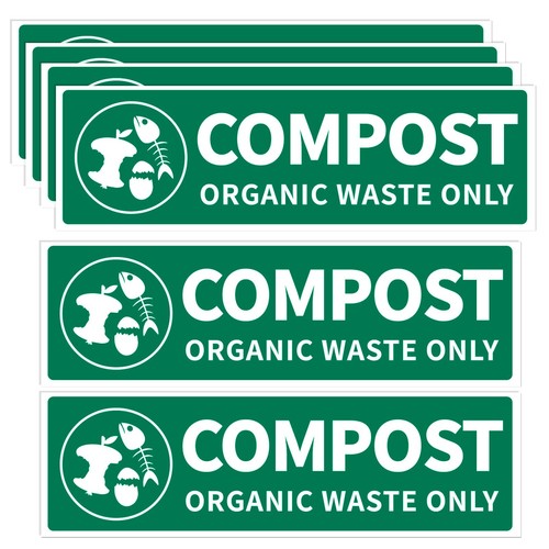 Compost stickers for trash - compost,