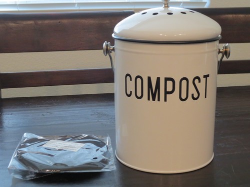 Metal food compost container - metal,