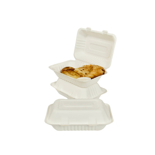 White compostable clam - ct.,